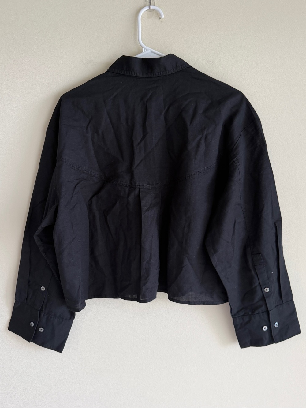 Madewell Straight-Hem Shirt Linen Cotton Blend Black XXS Oversized NWT 2026 - Picture 6 of 11